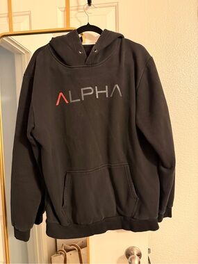 Alpha Men's Black Hooded Sweatshirt